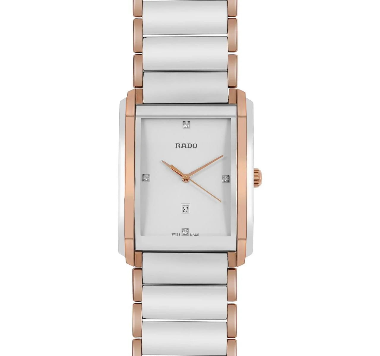 Rado Integral Diamonds watch in high-tech white ceramic and rose gold
