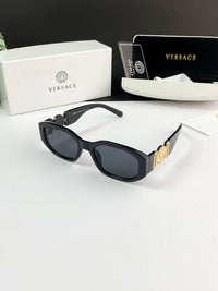 Versace VE4361 Medusa Biggie sunglasses in black with grey lenses.