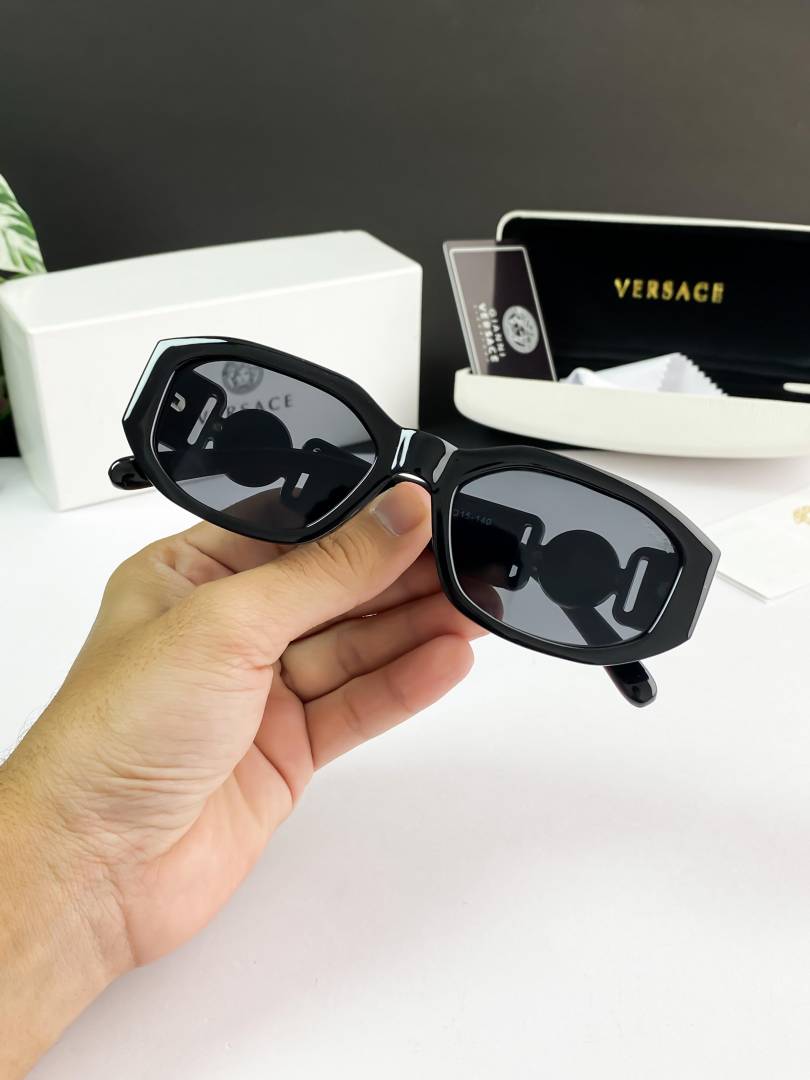 Versace VE4361 Medusa Biggie sunglasses in black with grey lenses.