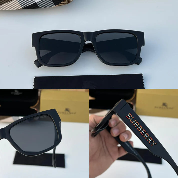 Burberry Square Frame Sunglasses in black nylon.