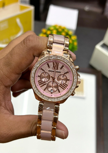 MICHAEL CORS WREN CRYSTAL PAVE DIAL CHRONOGRAPH LADIES WATCH