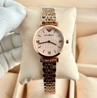 Emporio Armani Textured Pattern Rose Gold ladies watch
